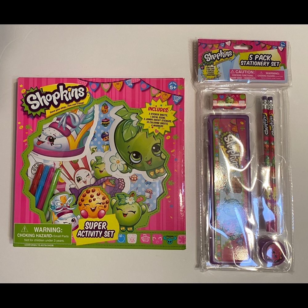 Shopkins super activity & 5 pack stationery set